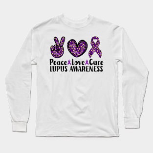 Peace Love Cure Lupus Awareness Long Sleeve T-Shirt